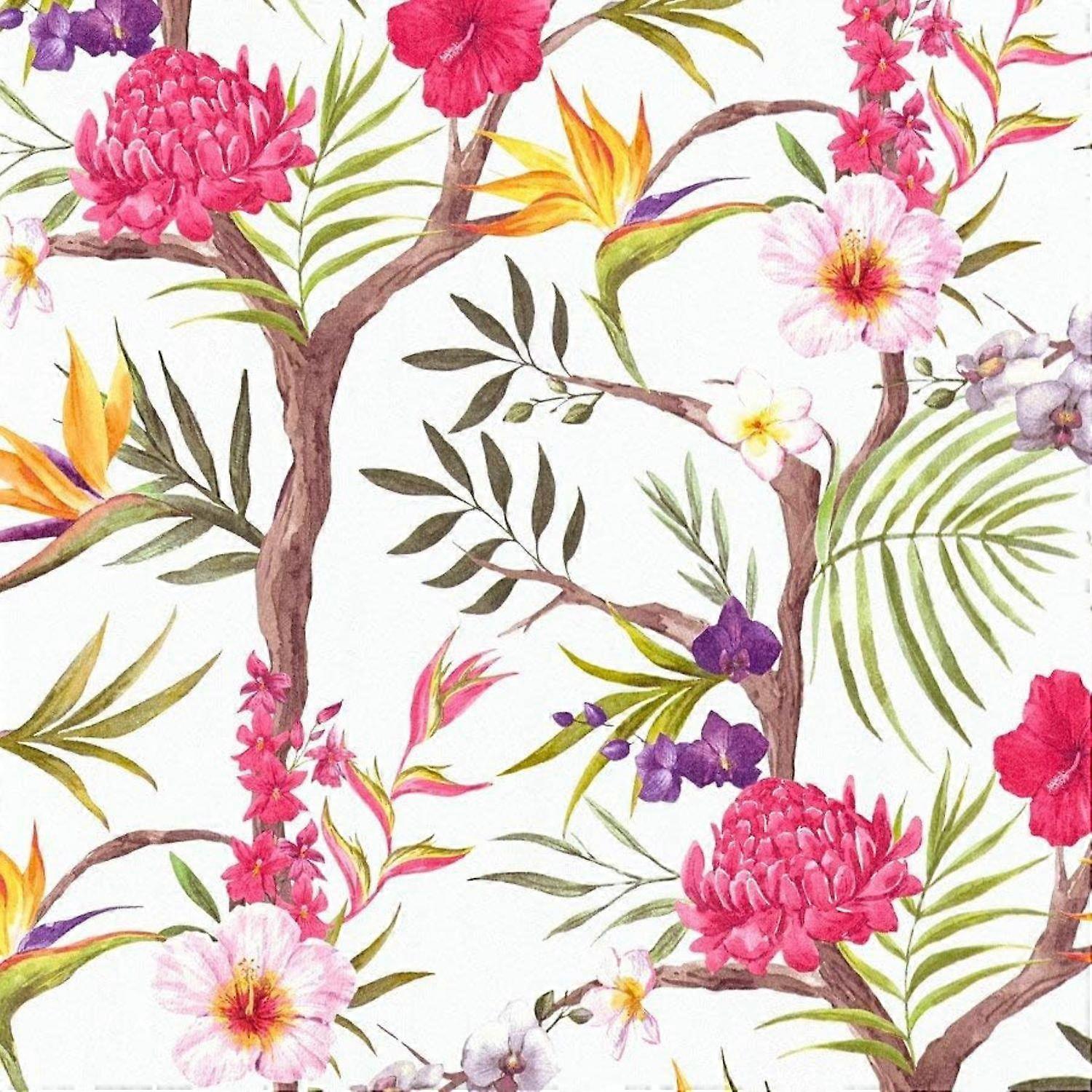 AS Creation Tropical Flowers Wallpaper Multicolour