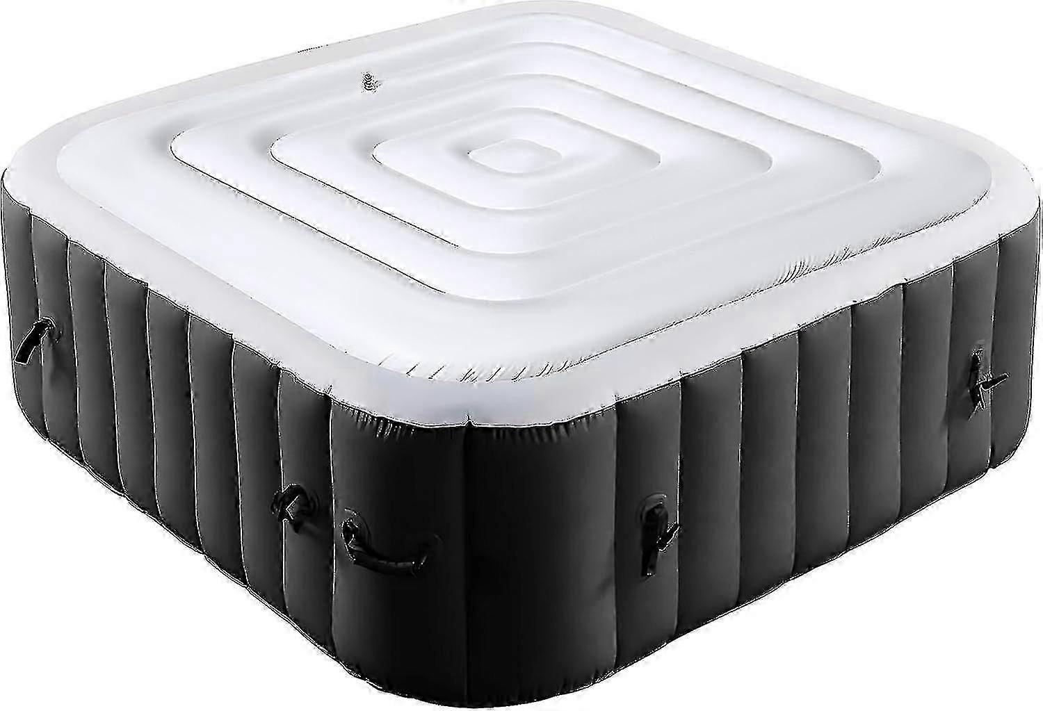 4.4Ft Inflatable Hot Tub Cover- Energy Saving Lid for Square Hot Tub- Foldable Protective Rain Overflow Cover for Inflatable Outdoor Hot Tubs