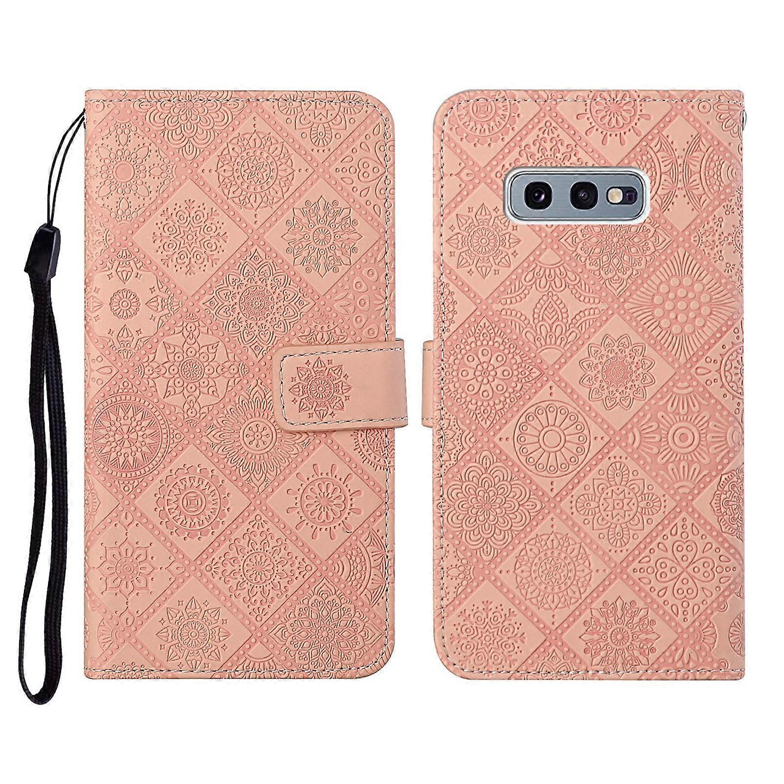For Samsung Galaxy S10e Ethnic Style Embossed Pattern Horizontal Flip Leather Case with Holder & Card Slots & Wallet & Lanyard
