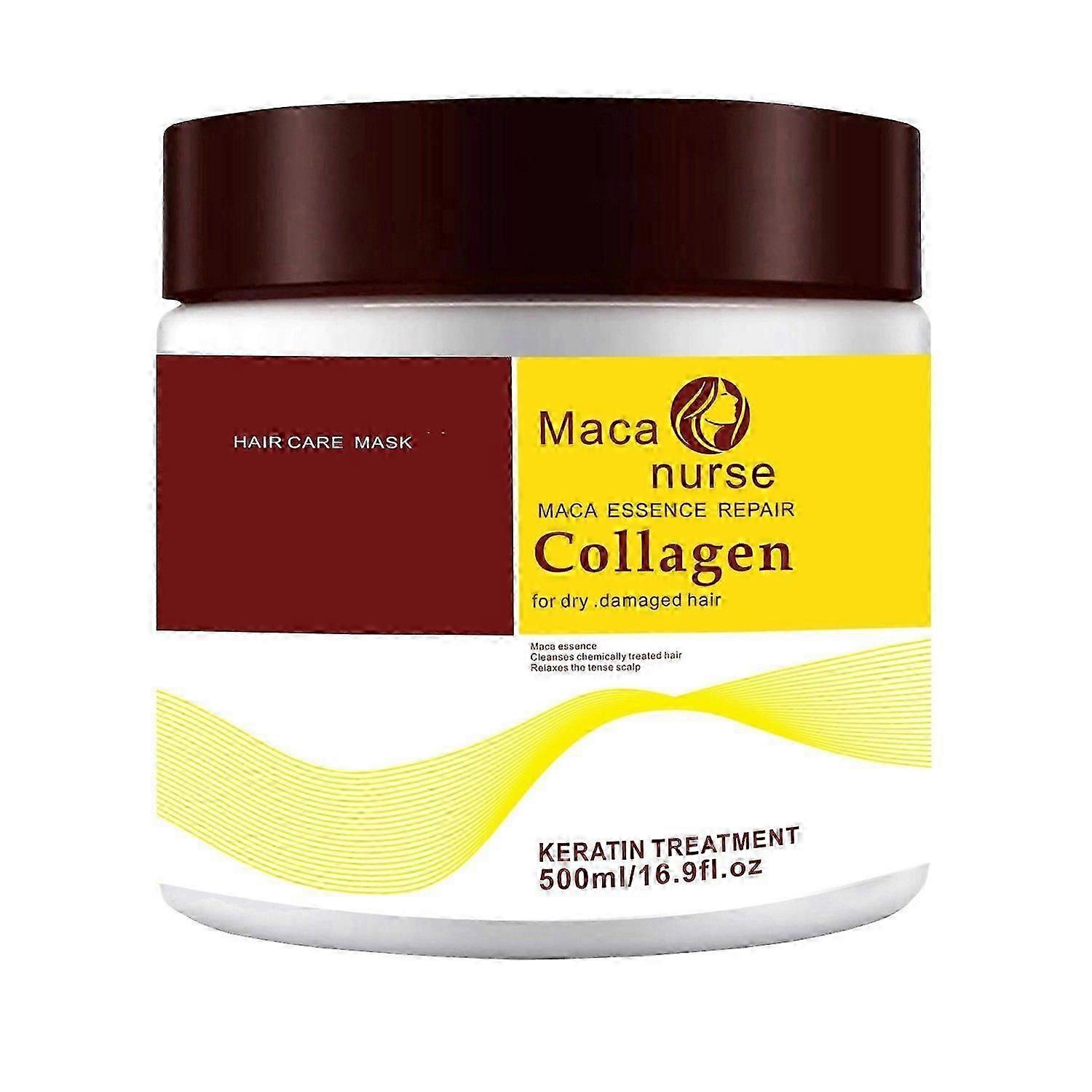 Traitement capillaire au collagène Revitalisant en profondeur à l’huile d’argan Masque capillaire au collagène Essence pour cheveux secs et abîmés Tous types de cheveux 16.90 oz 500ml