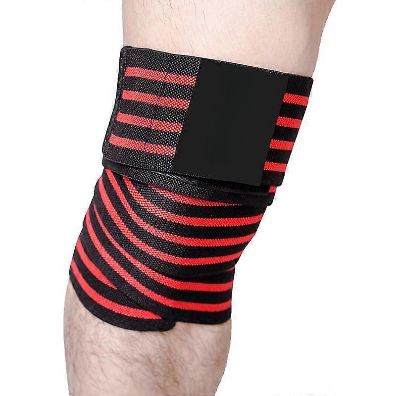 Single Uniform Size Elastic Winding Pressure Band Knee Pads Fitness Running Weight Lifting Patellar Band Adjustable Hook and Loop Sports Knee Pads.