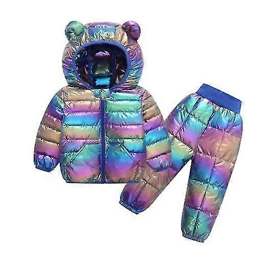 "2023 Autumn And Winter New Arrival Light Jacket Children's Down Jacket Suit Boys And Girls Cotton Coat Trousers Two-piece Set"