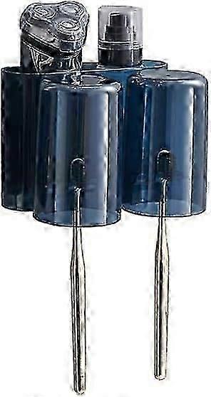 Drill-free Wall Mount Toothbrush Holder, Toothpaste Dispenser and Multi-functional Slots Bathroom Organizer