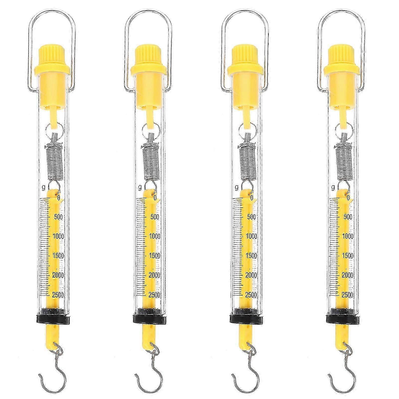 4Pcs Spring Scale Tubular Spring Scale Newton Force Meter Dynamometer Hook Scale