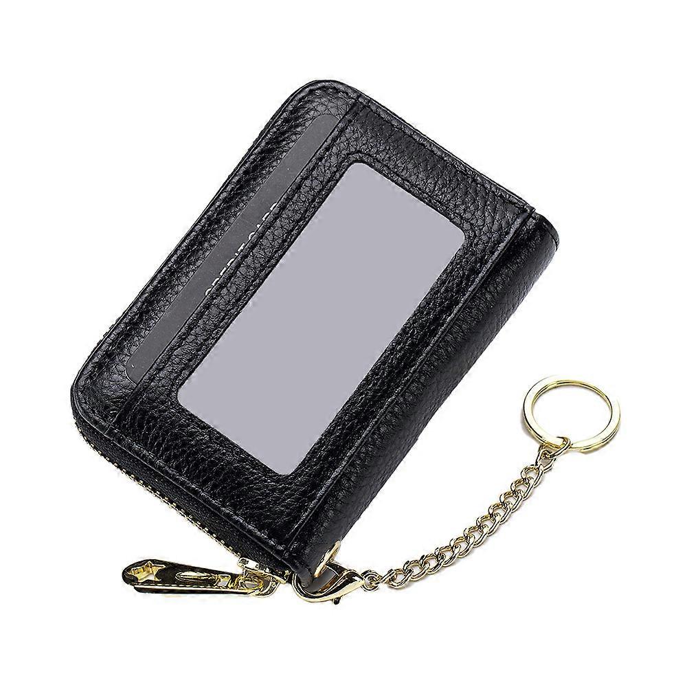 Id Holder, Genuine Leather Wallet With Rfid Blocking Technology For Security