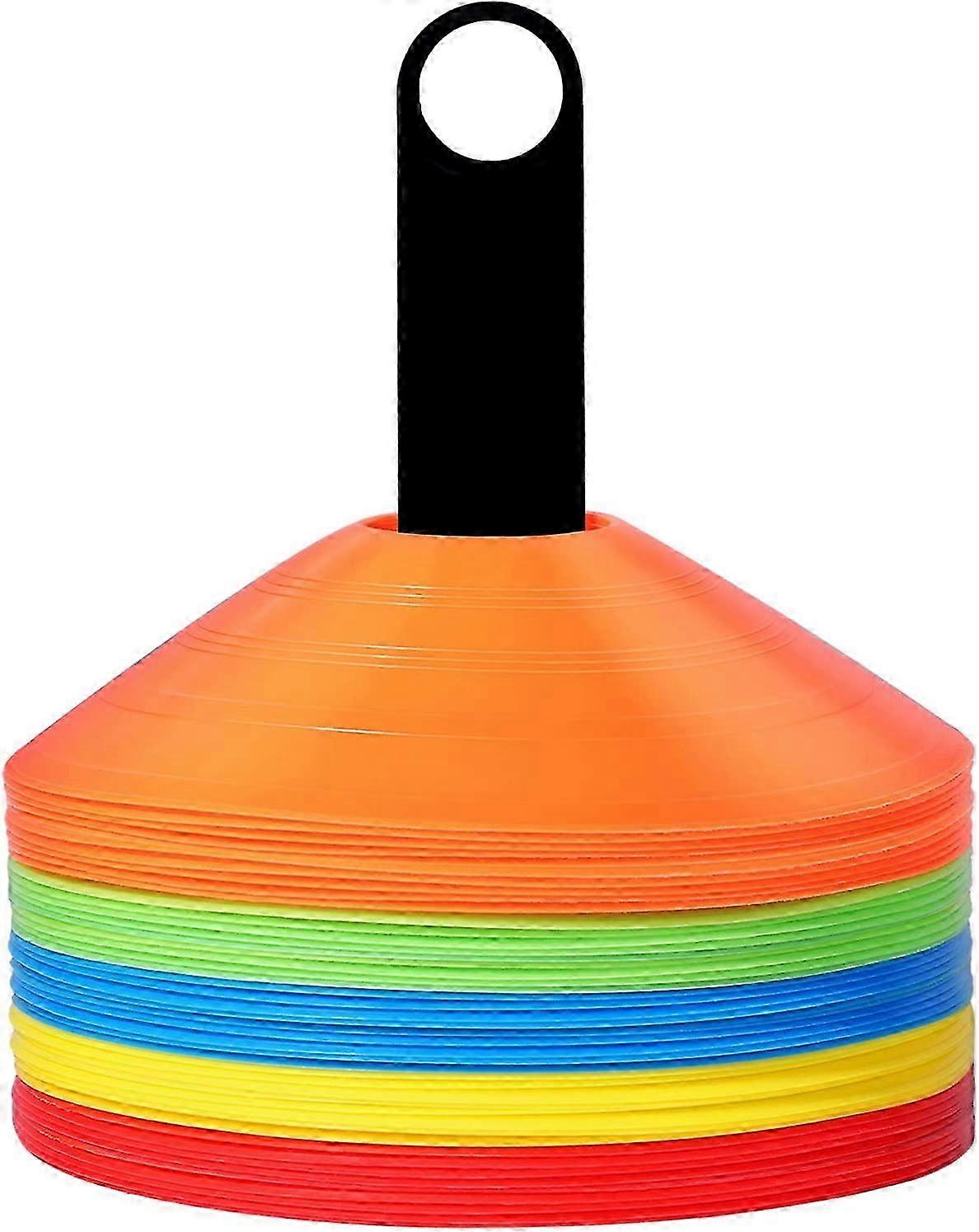 Sports Marking Cones, Multi - colored Set with Portable Holder, Ideal for Training and Drills