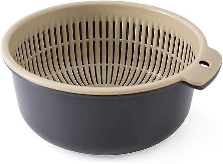 Double-layer plastic drain basket drain basket solid color multi-function fruit and vegetable washing basket fruit and vegetable storage basket