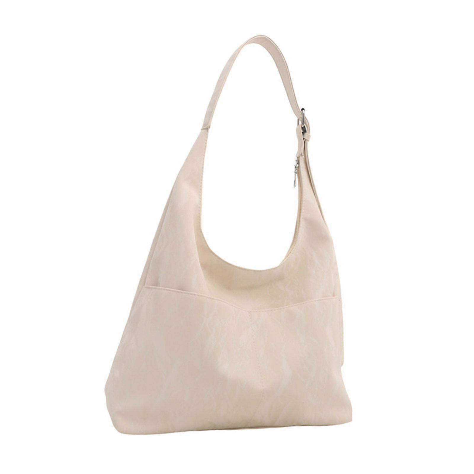 תיק כתף אופנתי עם תיקי בית שחי רצועה נוחים תיק יד מזדמן לנסיעות ופעילויות פנאי לנשים לבן