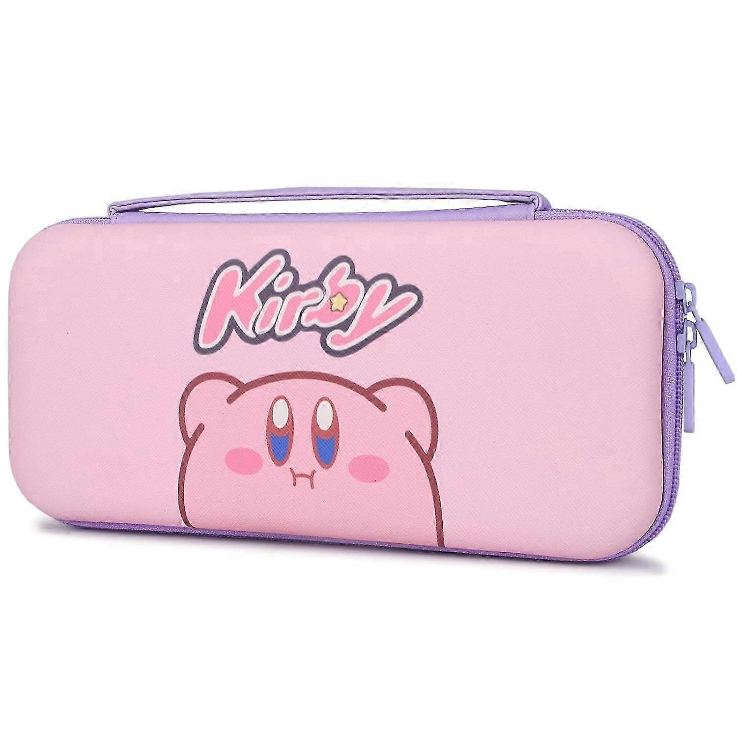 Carrying Case for Switch & OLED Mode, Cute Portable Travel Bag with 12 Game Card Slots Inner Storage Bag for Switch Console Joy-Con & Accessories, Kir