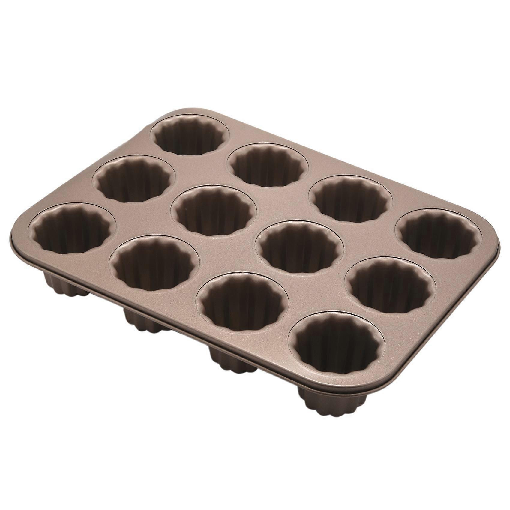 Canele-Form-Kuchenform, Cannele-Muffin-Backform, Cupcake-Form mit 12 Mulden