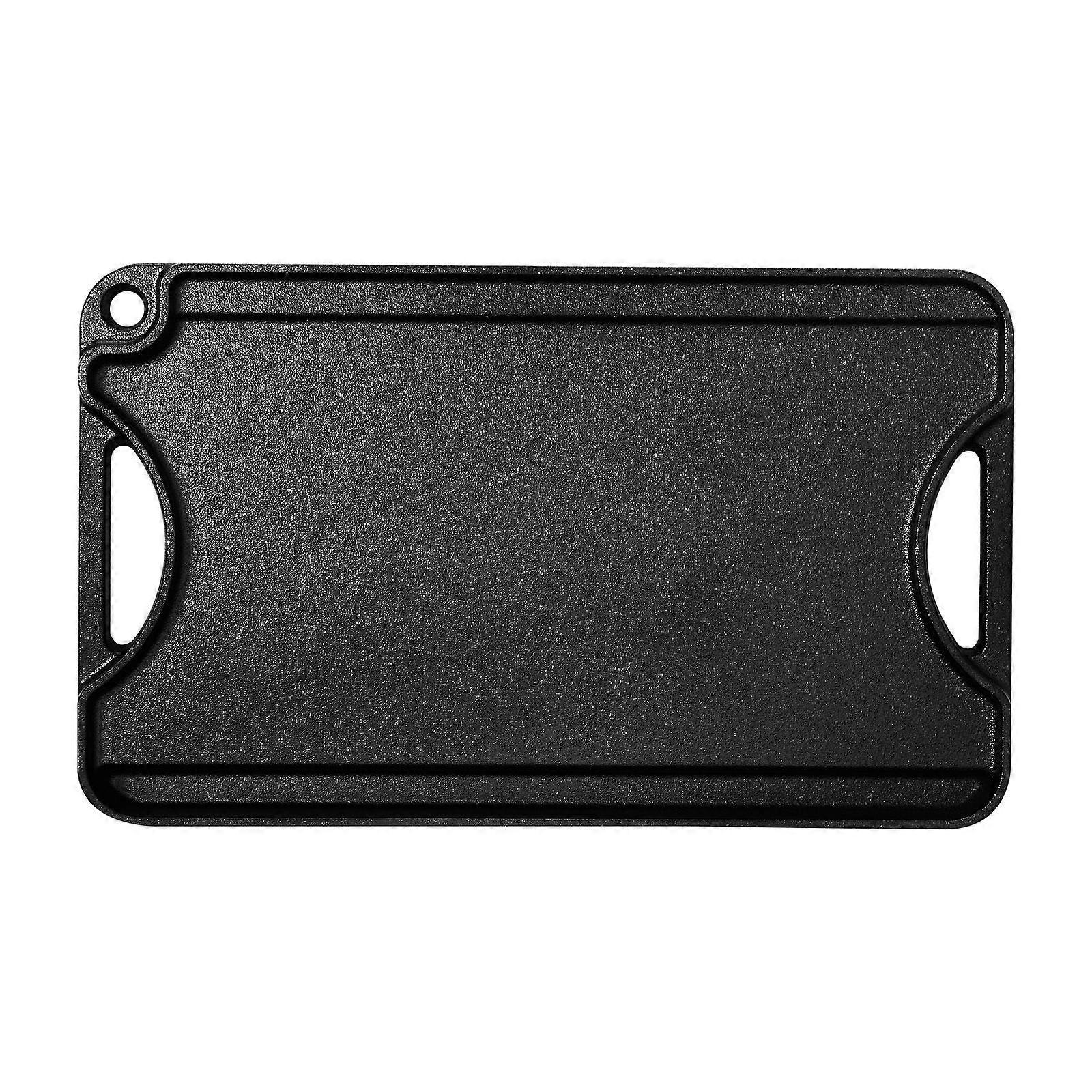 Reversible Cast Iron Grill and Griddle, 14x8.5 inch Pre-Seasoned Cooking Surface, Portable Rectangular Pan with Handles