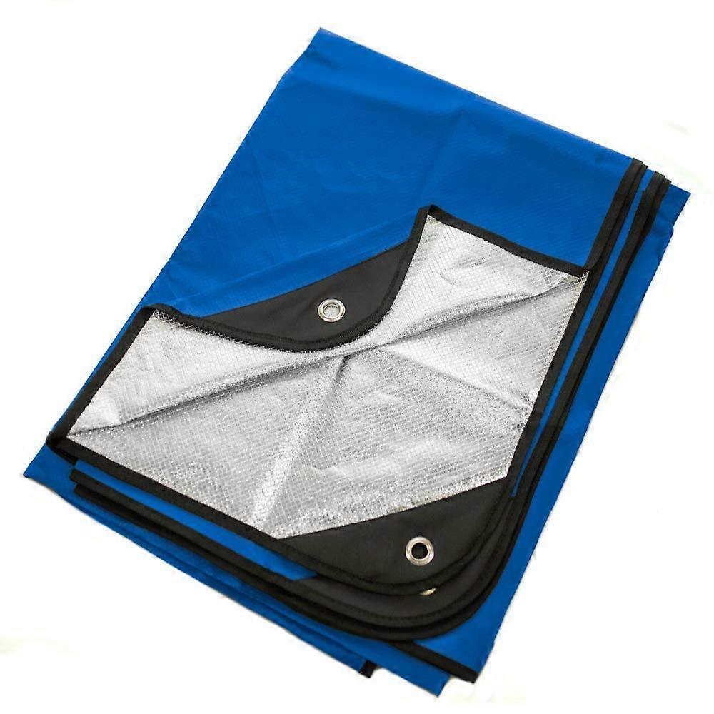 Heavy-Duty Survival Blanket - Insulated Thermal Reflective 60" x 82" Emergency Blanket for Car or Camping - Reusable Blue