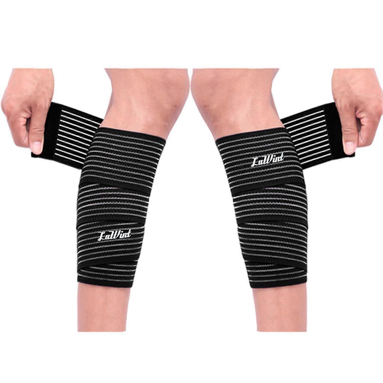 Luwint Elastic Compression Bandage 2 Pack for Ankle Wrist Knee Calf Thigh Support Gym Weightlifting Running Injuries