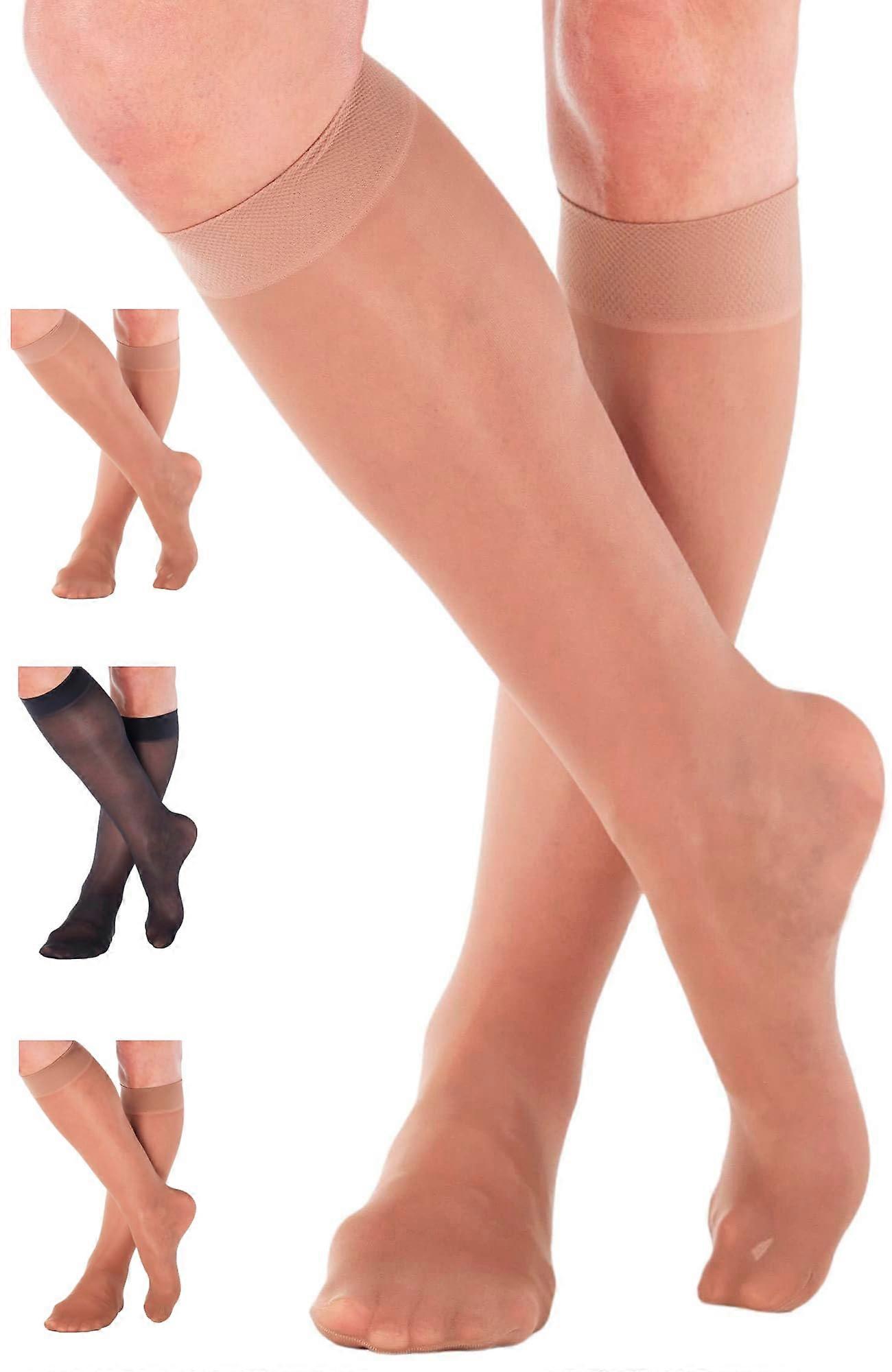 Sheer Compression Socks for Women 8-15 mmHg A107 - Support Stockings for Swelling and Circulation in Black