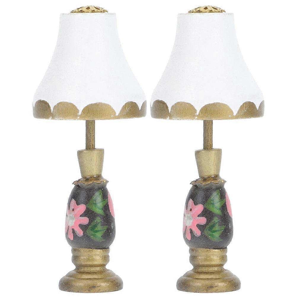 2pcs Miniature Lamp Models Creative Mini Lamps Decorative Mini Lights Micro Lights for Diy