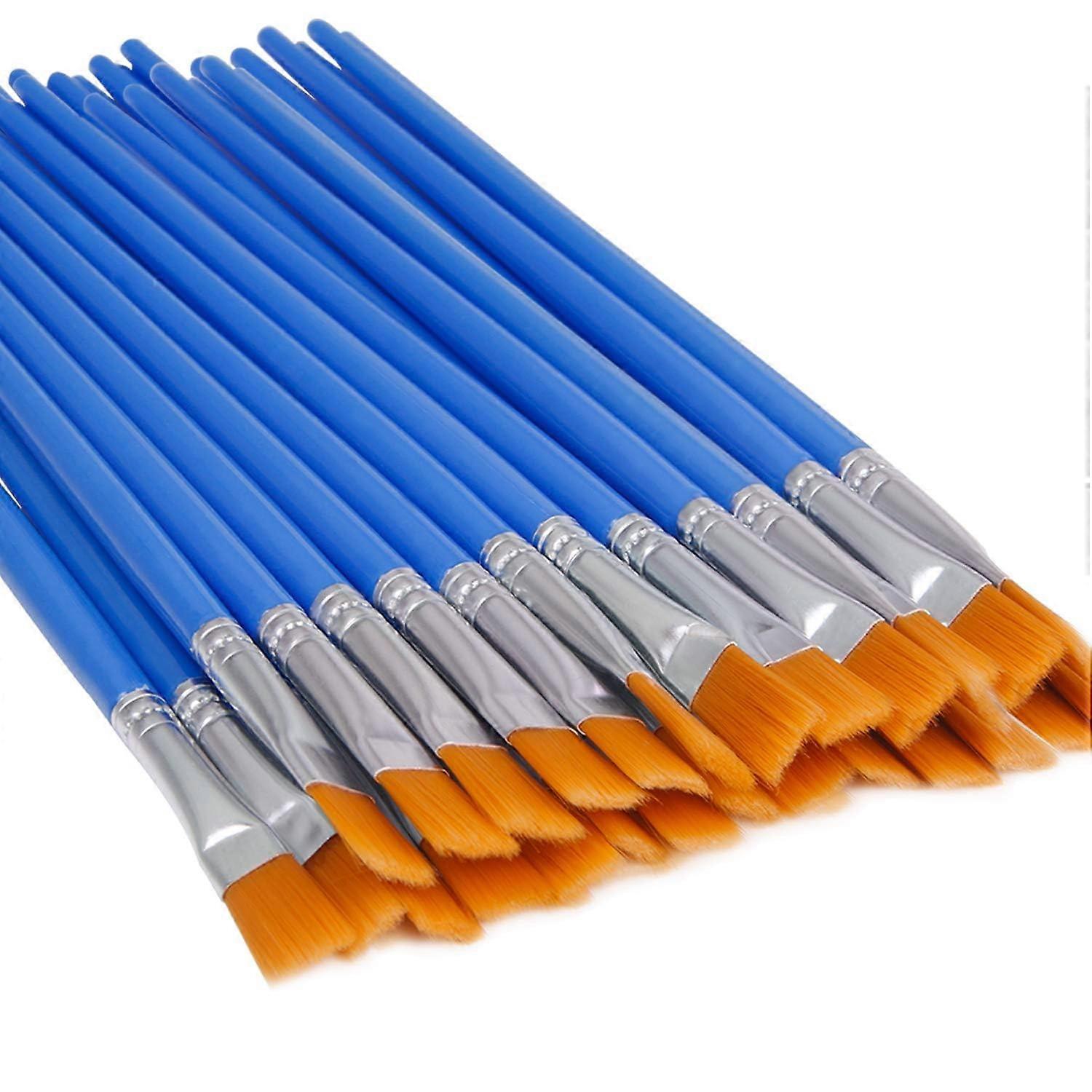 20pcs flat paint brushes, small bulk brushes for detail painting