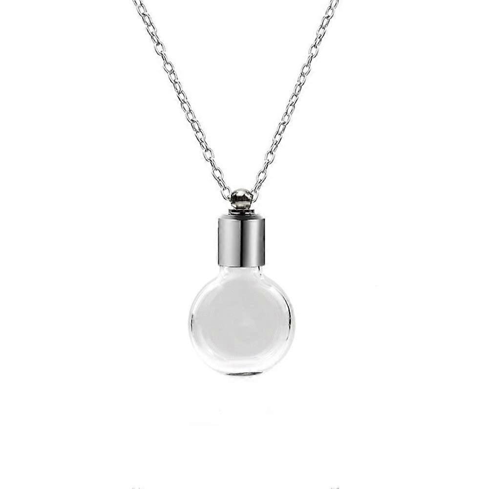Blood Bottle Necklace Stainless Steel Heart Glass Perfume Urn Pendant Jewelry Souvenir Gift 3 Inch