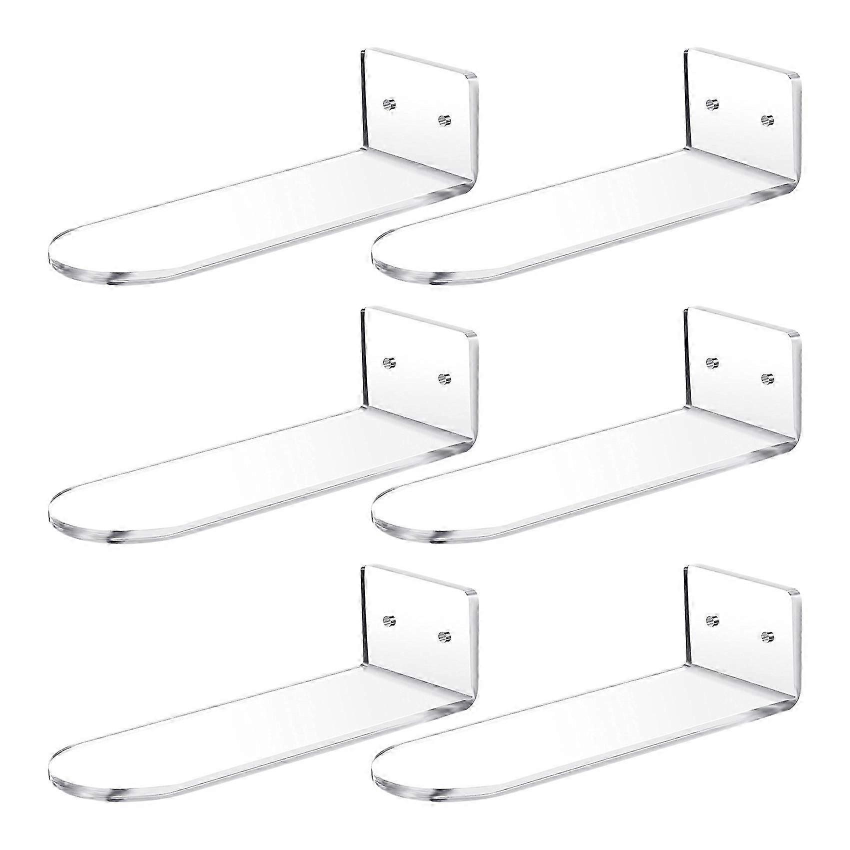 6 Pack Floating Shoe Shelves,Acrylic Wall Mounted Shoe Display Shelves,for Display Collectible Shoe& NN