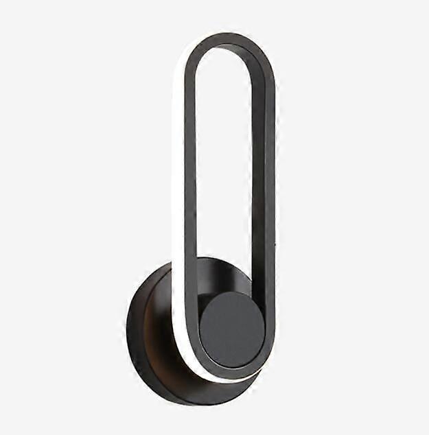 Creative Ring Rotating Wrought Iron LED Wall Light (Black-Warm Light)
