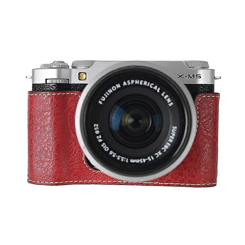 (New) Litchi Texture PU Leather Camera Half Case Base For FUJIFILM X-M5