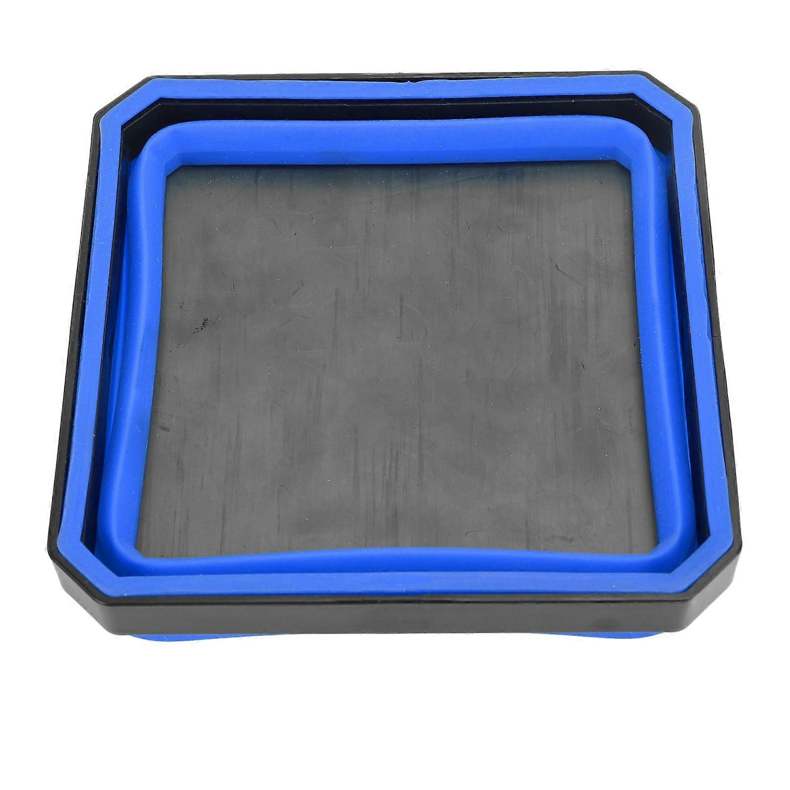 Magnetic Parts Tool Tray Silicone Portable Widely Used Collapsible Magnetic Tool Tray Organizer for Screws Bolts Nuts Washers Blue