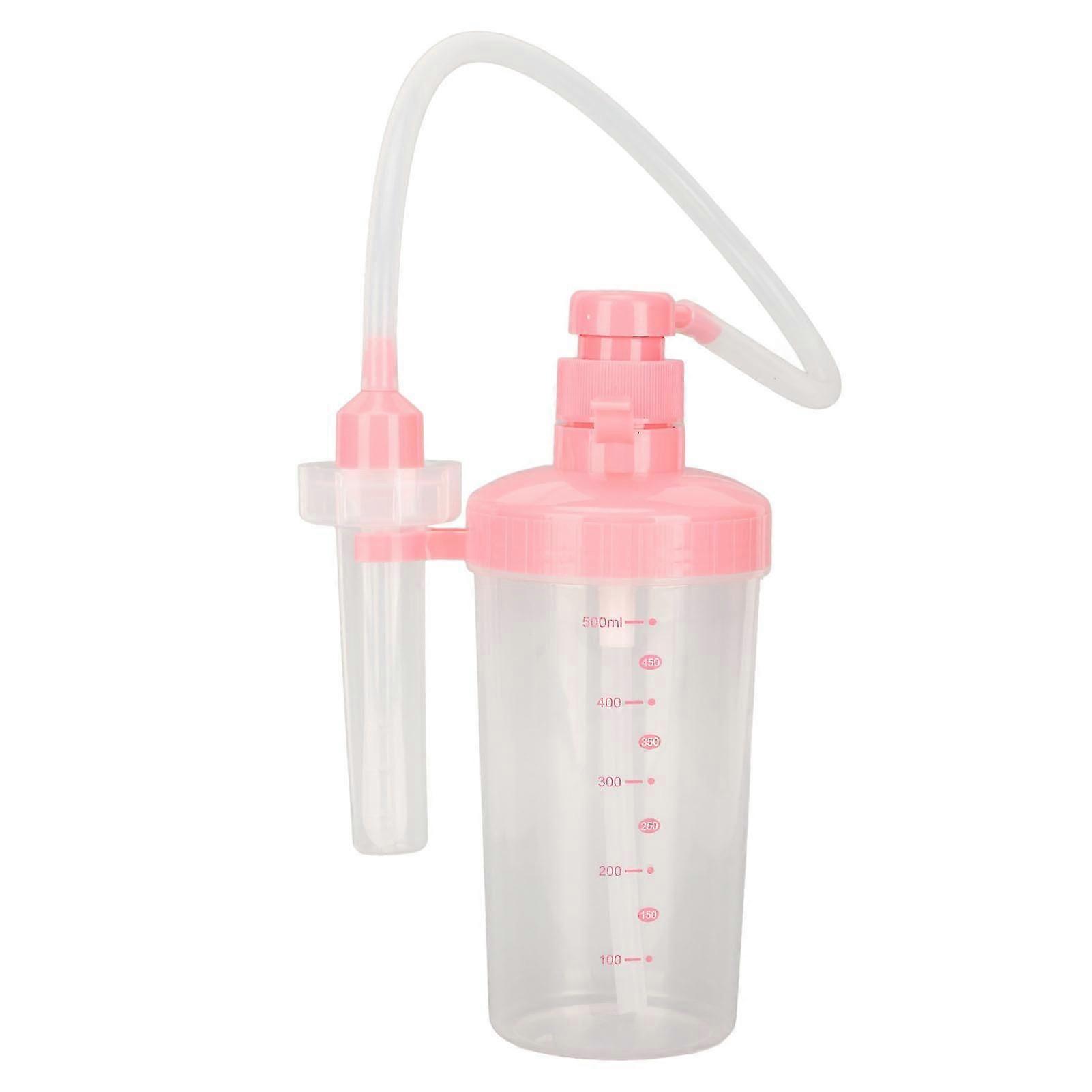 Douche vaginale portable haute élasticité manuel pression stable débit d’eau système de nettoyage vaginal 500ml rose x