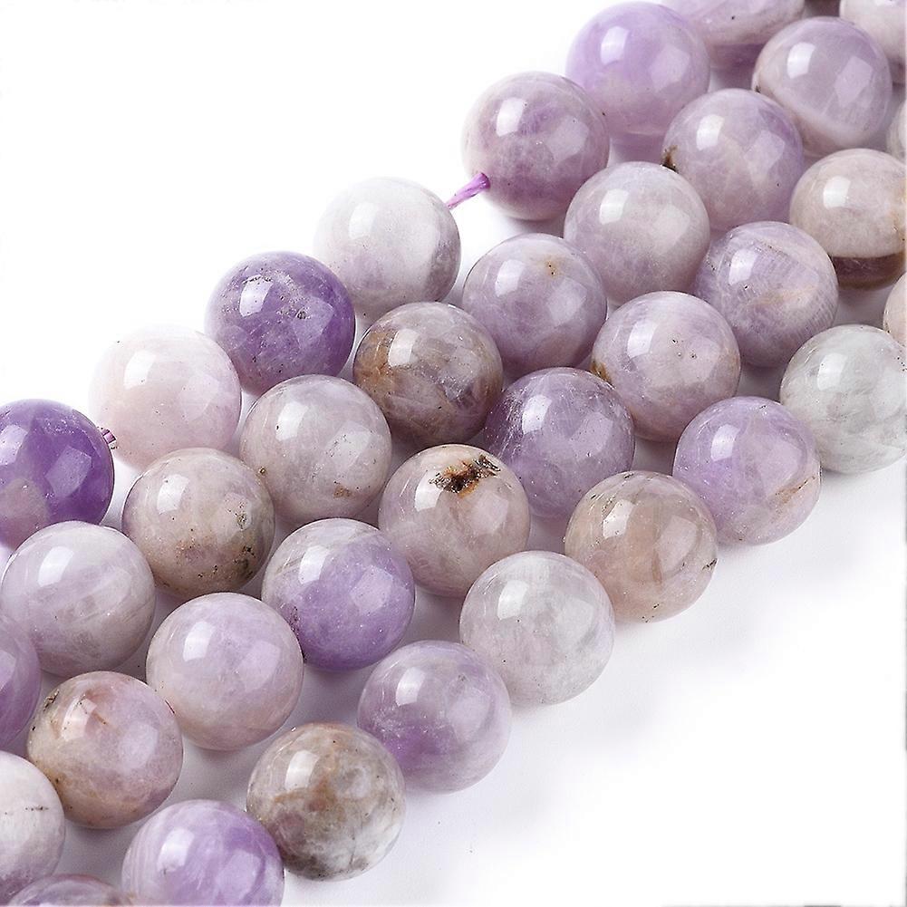 5Strands Round Natural Amethyst Beads Strands Loose Stones