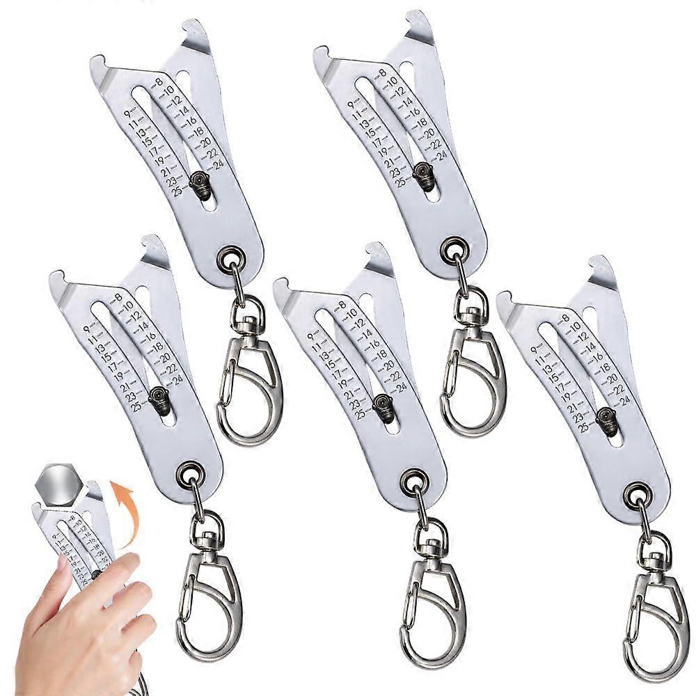 Precise Thread Size Checker Keychain, Nut and Bolt Thread Checker, Quick Measure (5 PCS)