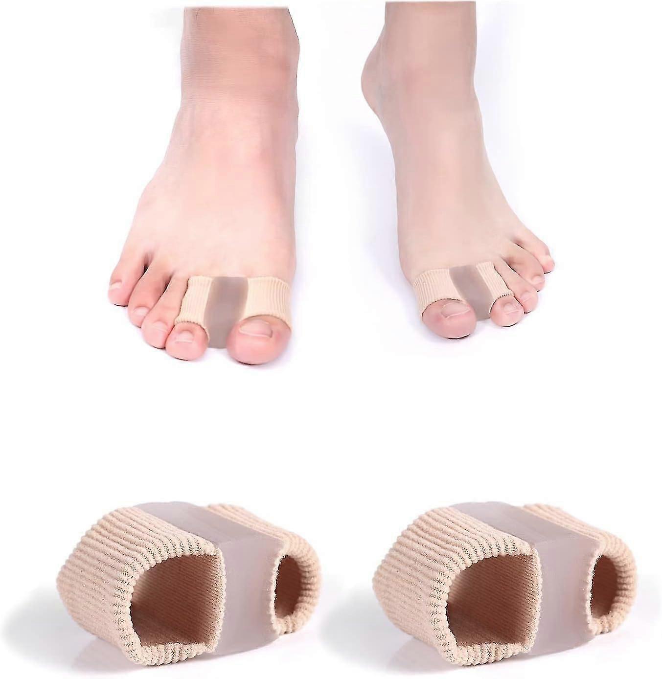 2pcs separatori di dita bunion per dita sovrapposte, distanziatori in gel con 2 anelli per piedi, separatori di dita correttore di alluce valgo per donne uomini