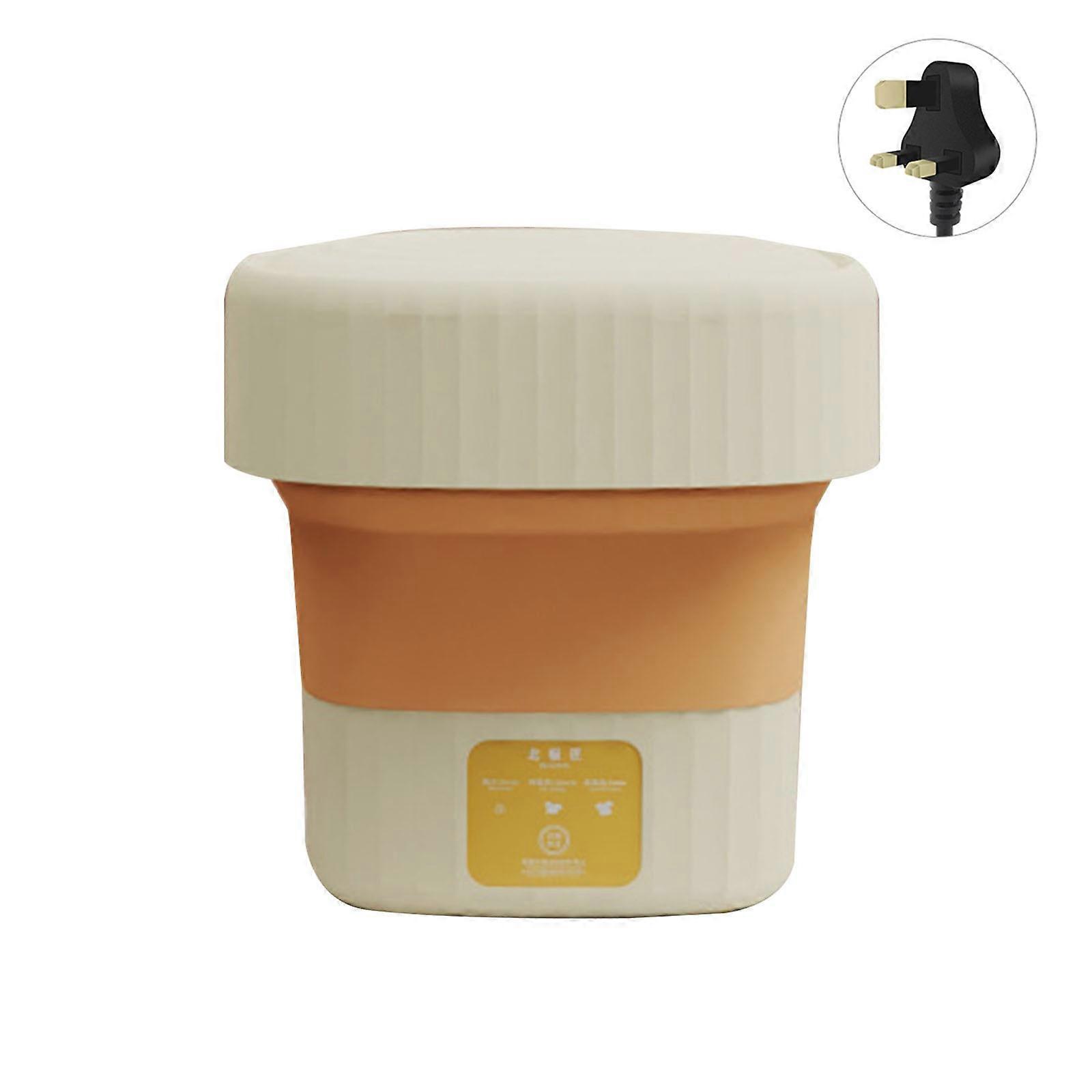 Machine à laver portable Mini laveuse haute capacité Nettoyage en profondeur Lavage semi-automatique Machine à laver pliable Spin Dry Jaune