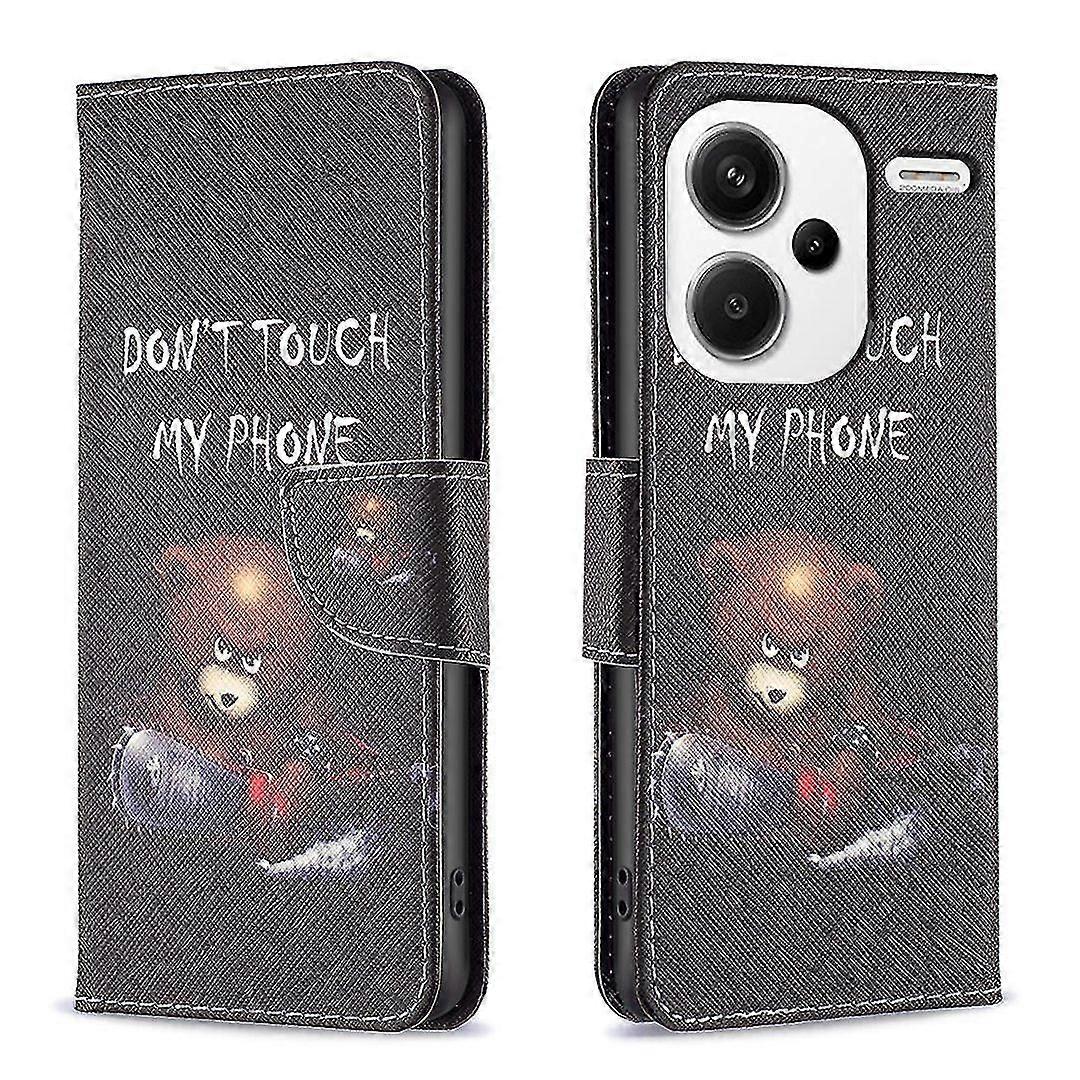 For Xiaomi Redmi Note 13 Pro+ 5g Case With Card Holder Pattern Printed Phone Cover - Two Butterflies