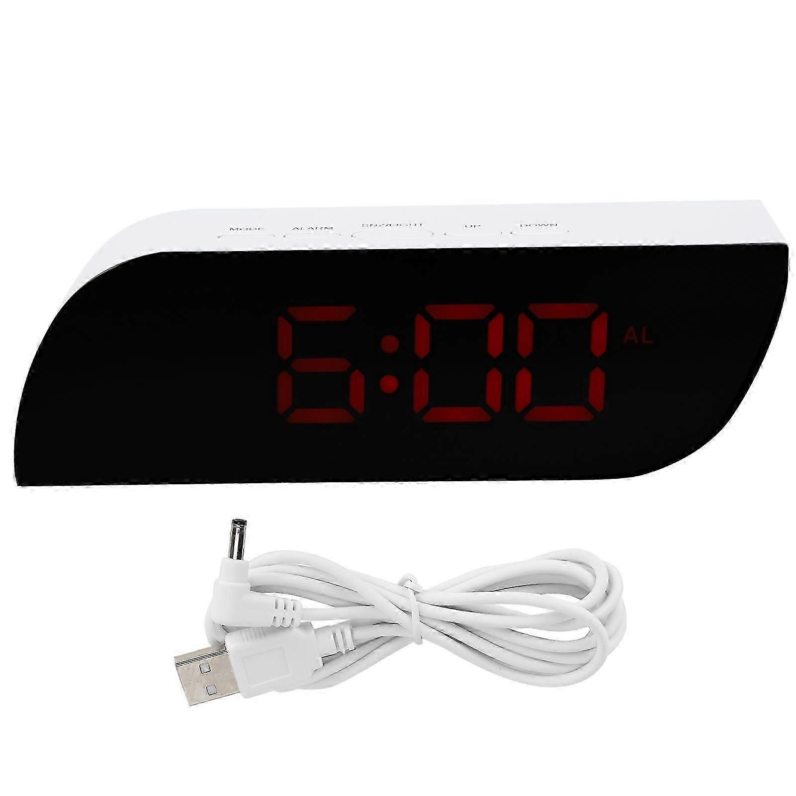 LED Digital Clock 12/24 Hour Conversion Adjustable Brightness Bedside Alarm Clock GHY-0801Red