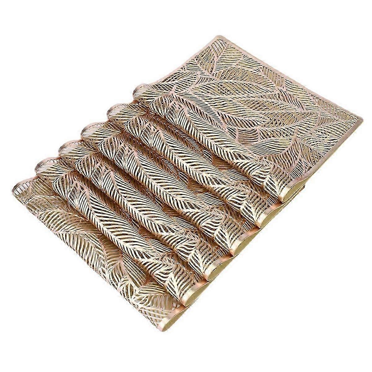 6Pc Rectangular Leaves Insulated Placemats High-End Hotel Dining Restaurant Table Mat Decoration Ho