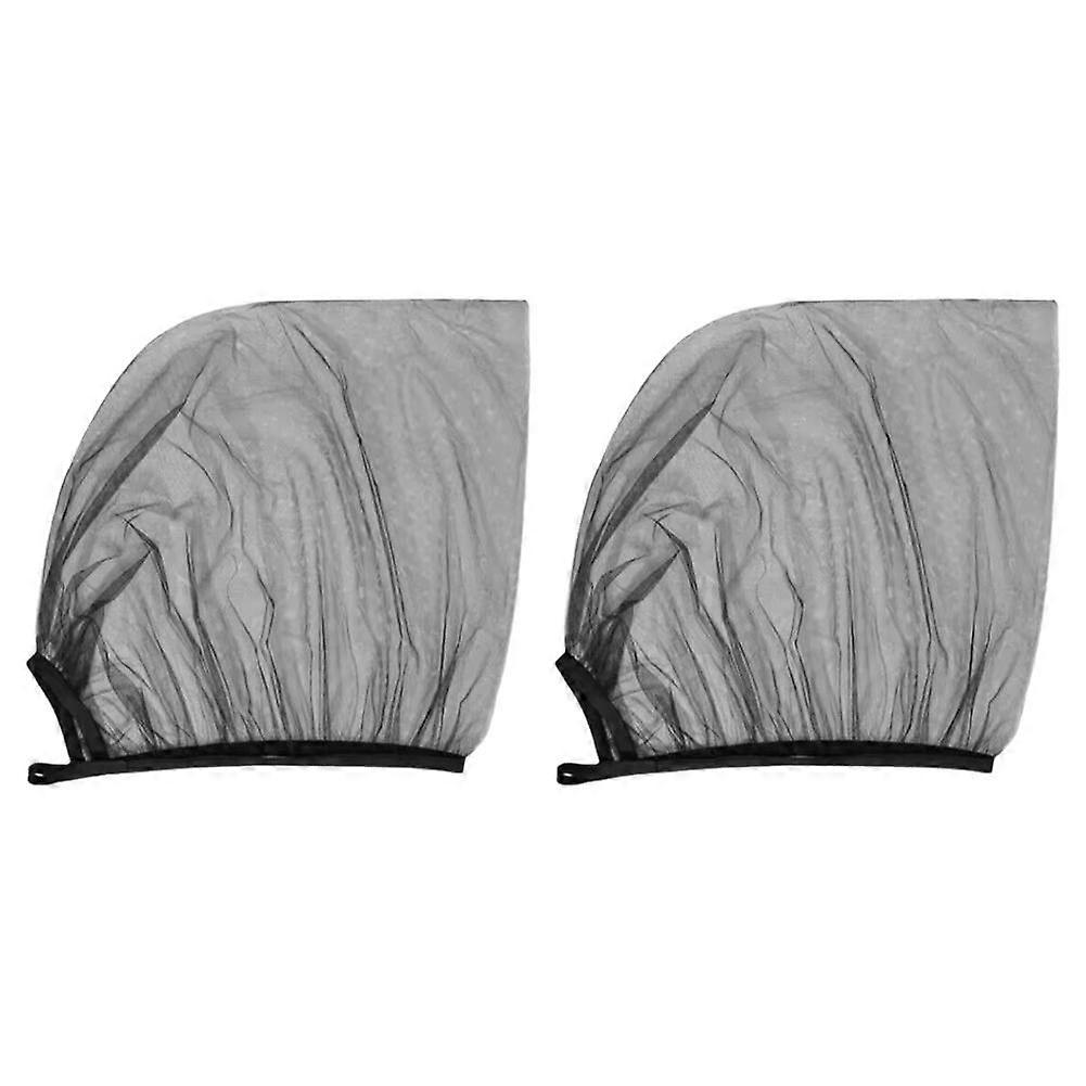 A pair of black front windows (A)$Car screen sunshade car anti-mosquito net cover car door side curtain universal full cover sunscreen mosquito net