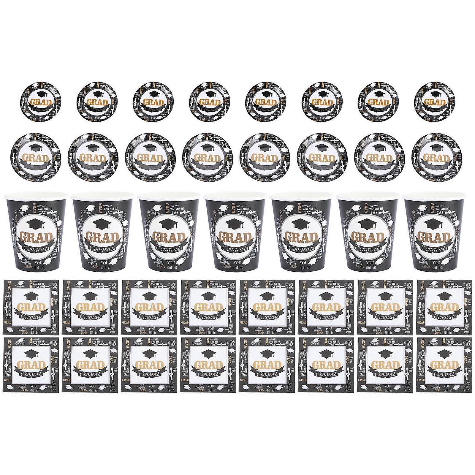 Graduation Party Tableware Set Plates, Cups & Napkins for Celebration, Easy Cleanup & Festive Decor