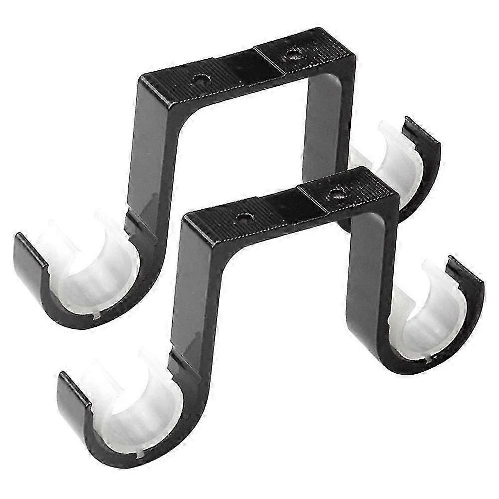 Lot de 2 supports de fixation pour tringle à rideau double, en alliage d'aluminium noir
