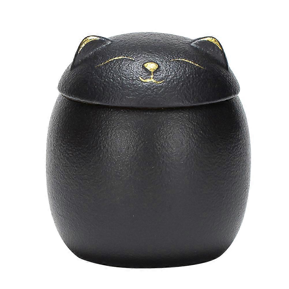 Cat Shaped Ceramic Tea Storage Jar with Lid – Compact & Smooth Finish Canister for Kitchen or Living Room, Multi Functional Use for Tea, Spices &