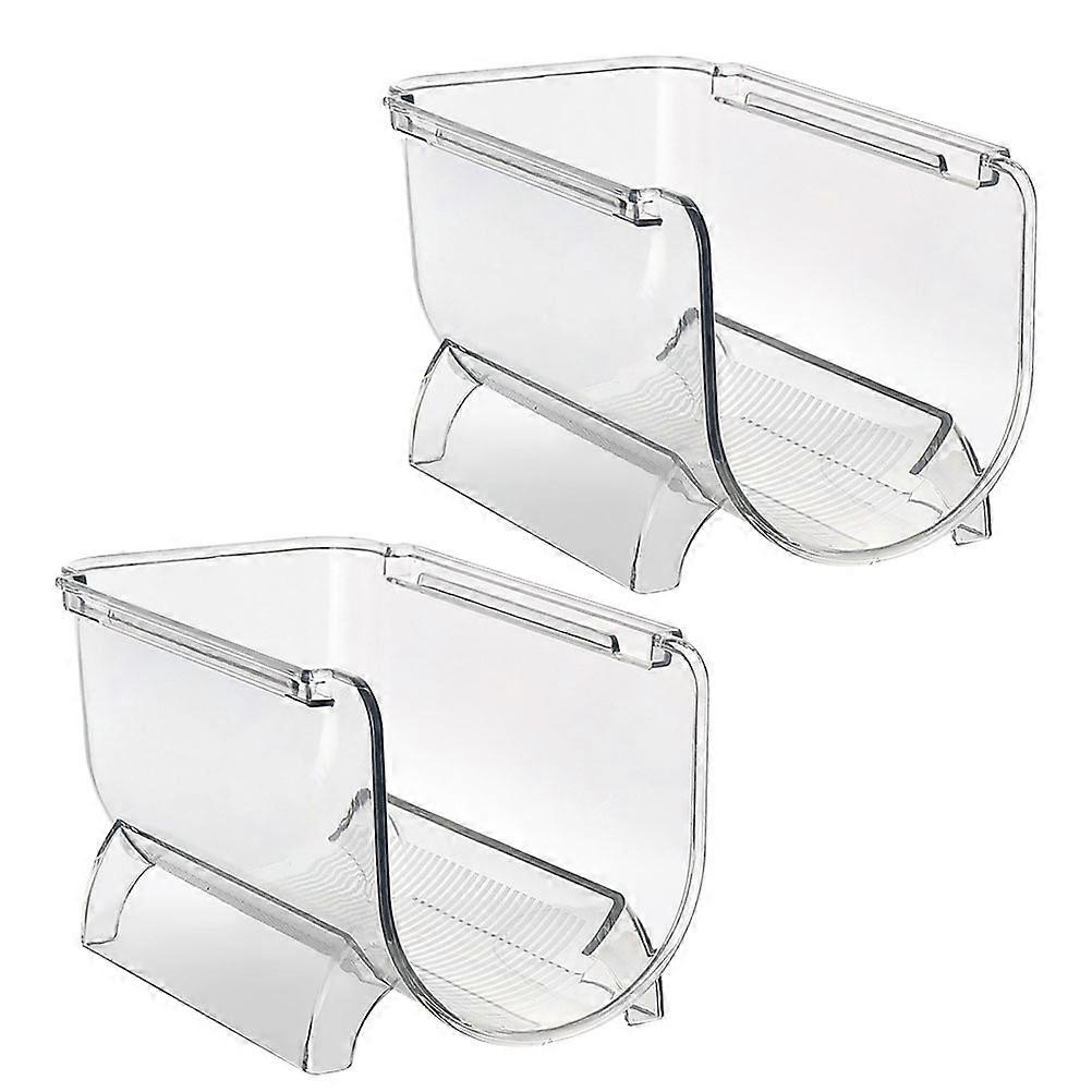 Transparent Plastic Holder for Storage Use Stackable Drink Rack Suitable for Fridge or