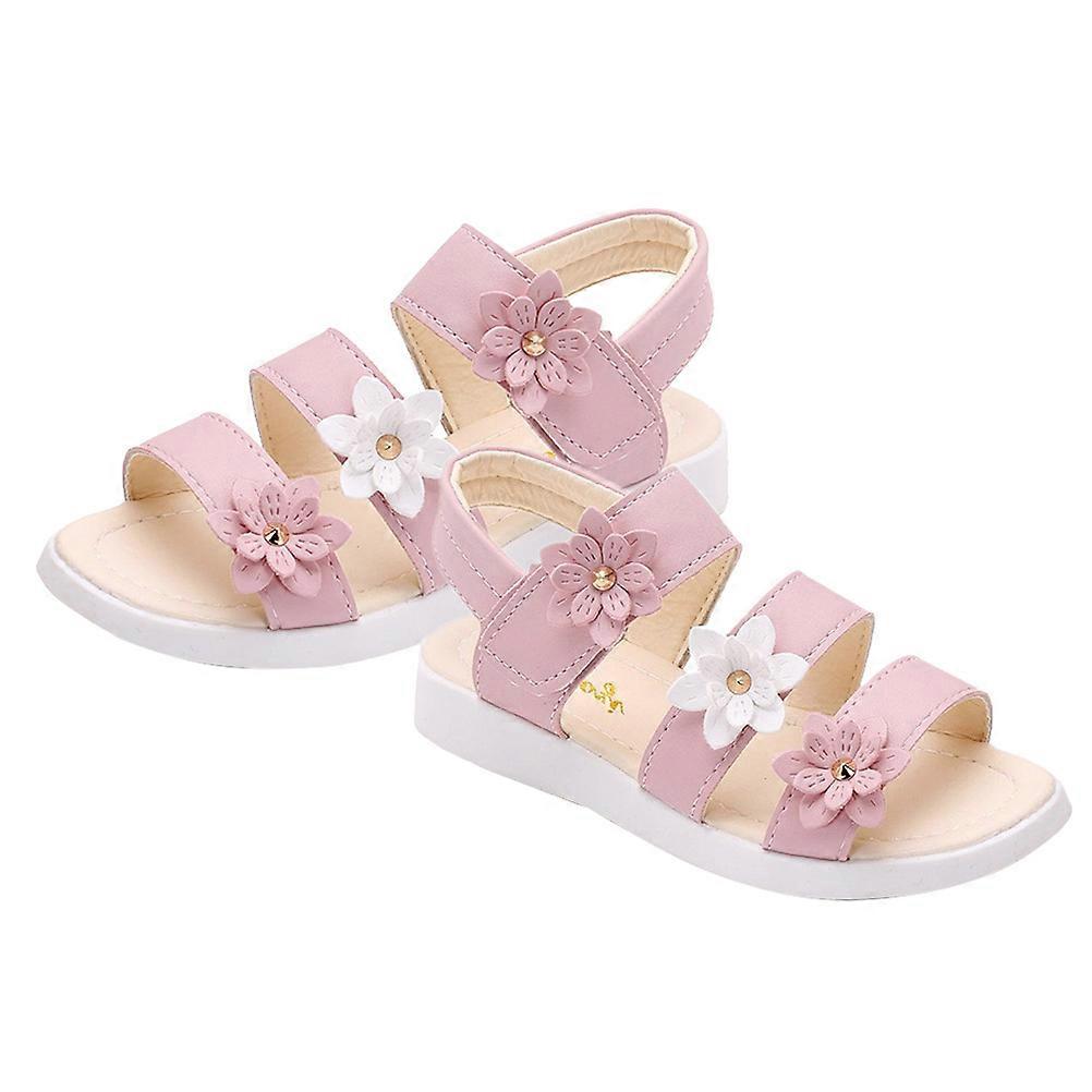 Baby Girls Flower Shoes Sandals for Kids Comfortable Wearing Pink 17.9cm 1 Pair
