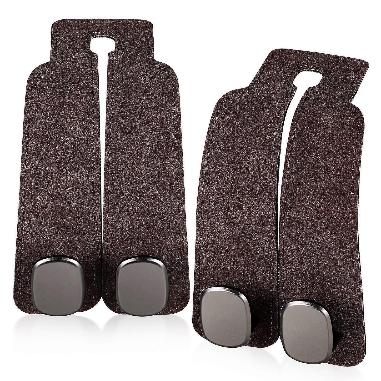 Car Storage Hook Back Seat Organiser For Car Organization Brown 17.00X8.50X2.30CM Compact And Lightweight 2Pcs