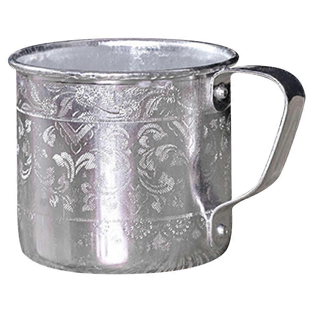 Drinking Cup Water Mug Round Handle Design Tin Material Outdoor Camping 1Pack