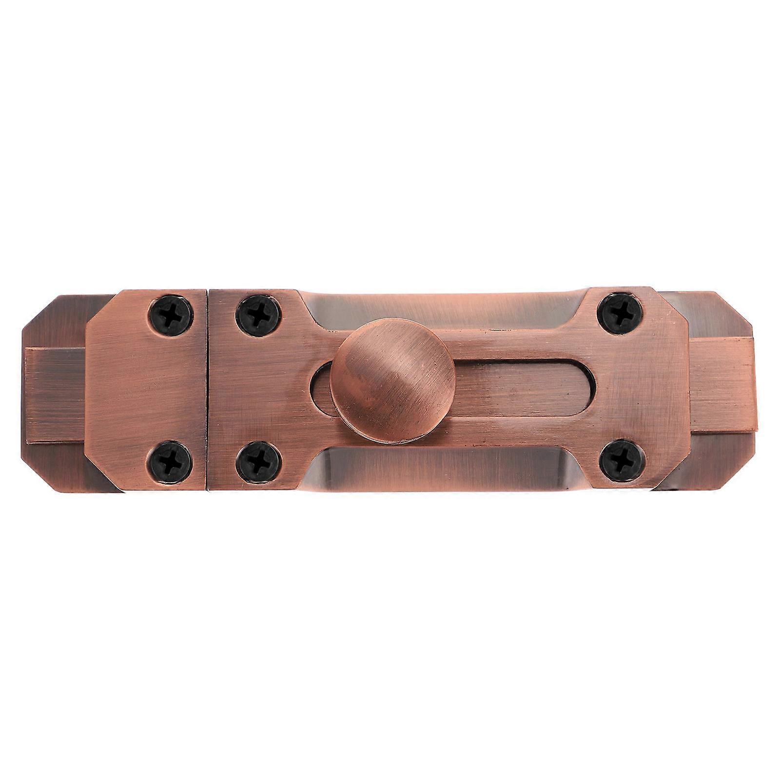 Sliding Bolt Gate Latch Zinc Alloy Keyless Locking Doors Protection Red Bronze 13.1X3.7X2.6CM 1Pack