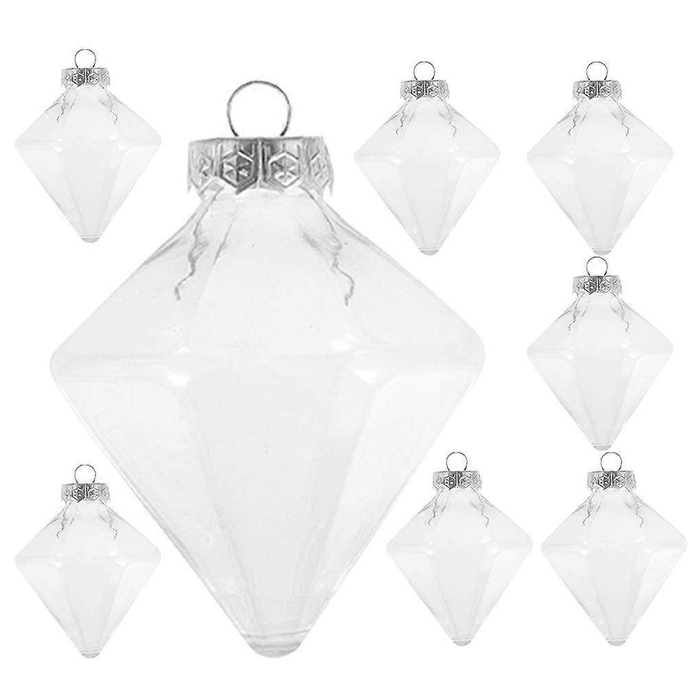 Plastic Xmas Hanging Balls 8pcs Shatterproof Reusable Tree Ornaments Fillable DIY Decorations for Holiday Party Home Festive Atmosphere