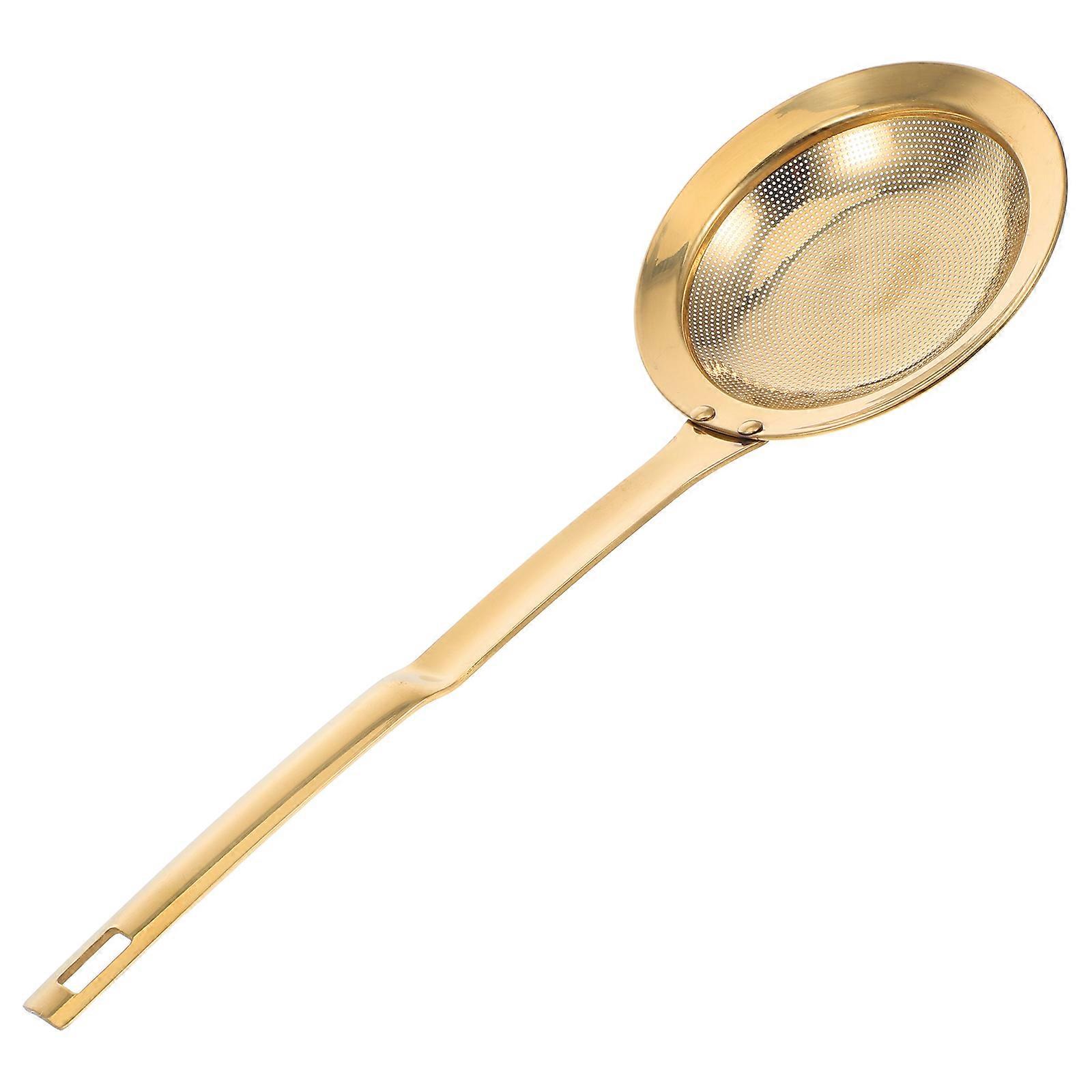 Stainless Steel Fine Mesh Strainer Spoon with Non Slip Handle for Hot Pot Oil Filtration and Impurity Removal, Robust Cooking Tool for Efficient Oil
