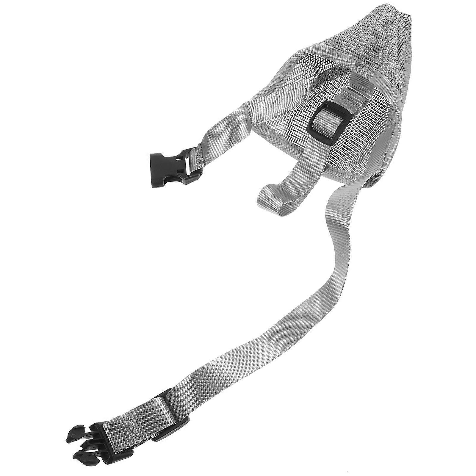 Adjustable Dog Muzzle Mask Small Puppy Mouth Cover Pet Dog Muzzle Grey 22x6cm Breathable 1 Set