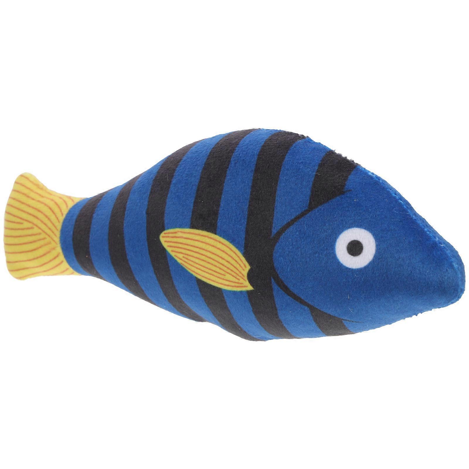 Cat Toy Interactive Fish Shaped Plush Pet Chewing Toy Scratching Biting Entertainment 1Pcs