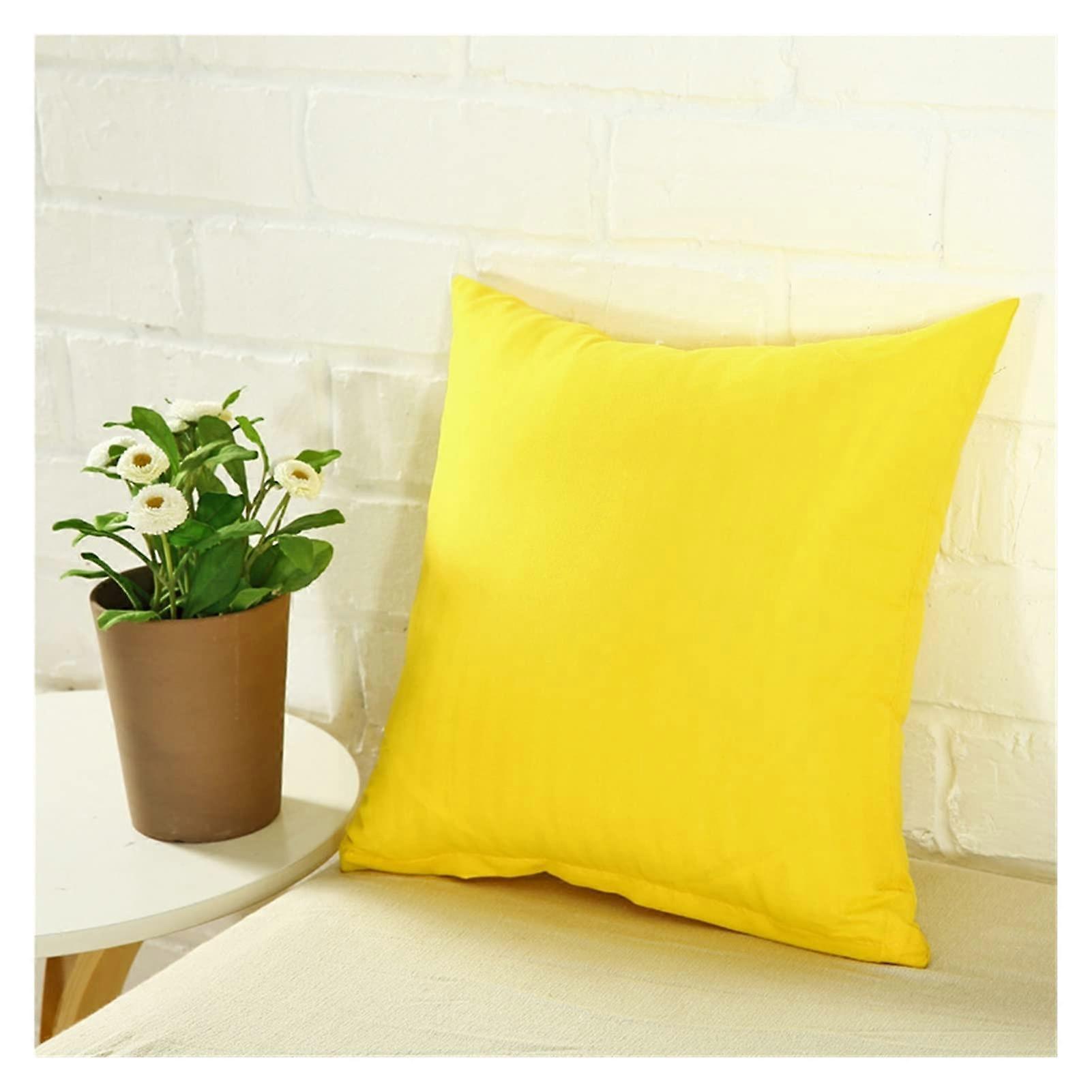 Pillowcase Solid color Black and white decorative Car pillowcase Yellow 450mm450mm