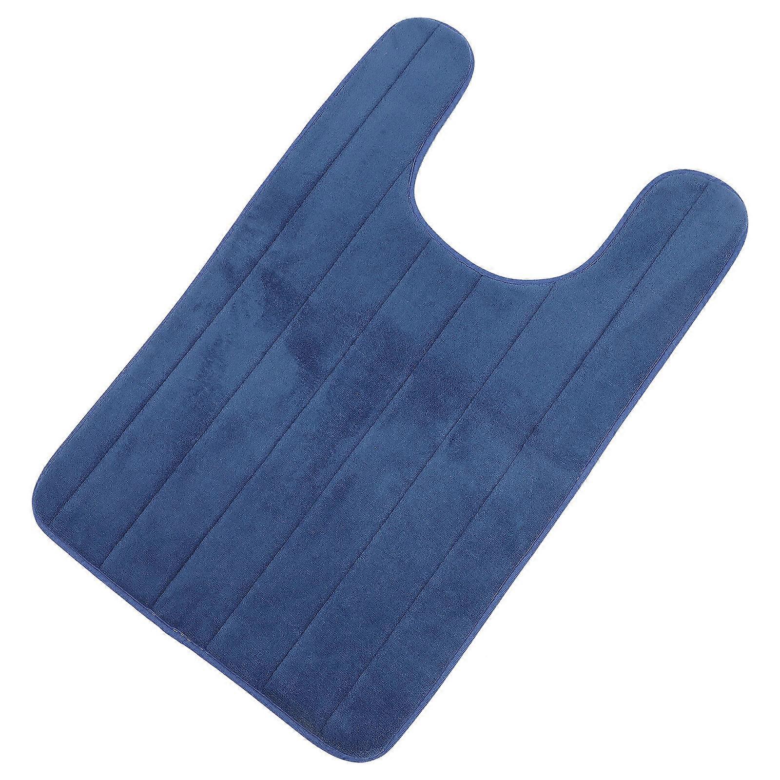 Bathroom Floor Mat U Shape Pressure Dispersion Home Use 80X5.BigInteger Zero 5CM Blue 1Pack