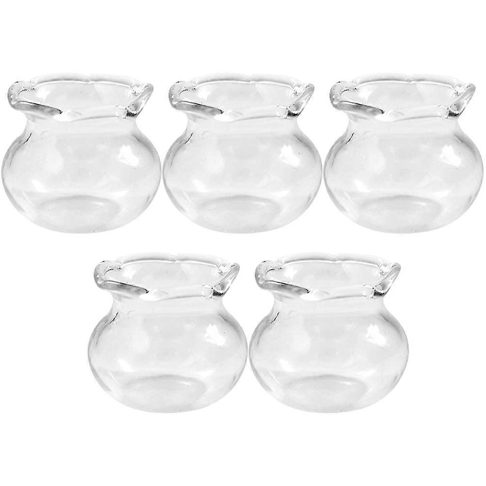 Fish Ornaments Miniature Fish Tank Square Shape Desk Ornament Materials Transparent 2.5X2.5X2CM 5Pcs