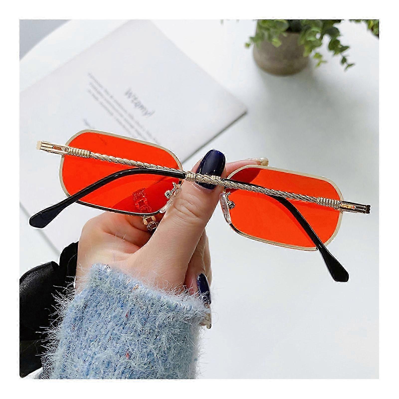 Vintage Small Frame Sunglasses Elliptical Colored Lens Photograph Props